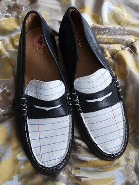 G.H. BASS Black and White Weejuns Loafers